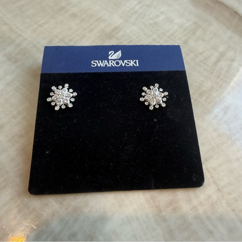 Swarovski Silver Snowflake Earrings